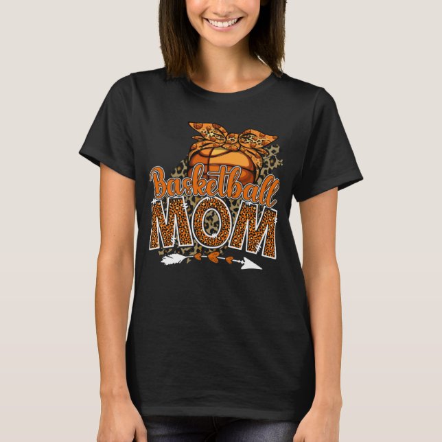 Basketball Mamma Mamma Mors dag Leopard Sport Mamm T Shirt (Framsida)