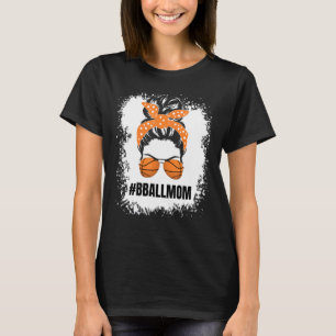 Basketball Mamma Messy Bun Proud Mamma Bball Baske T Shirt