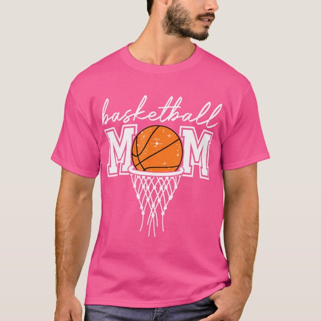 Basketball Mamma Mor Leopard Basketball Ring Net T Shirt (Framsida)