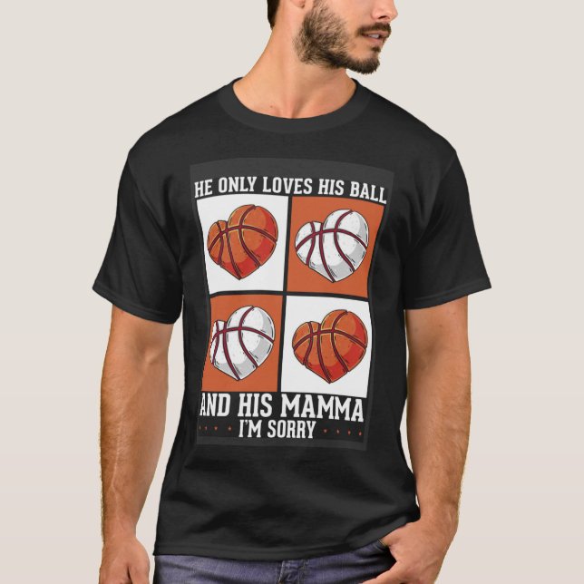 Basketball Mamma Mors dag Moderskap basketboll T Shirt (Framsida)