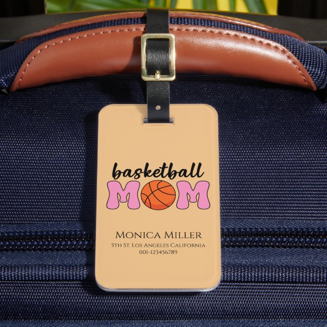 Basketball Mamma Mors dag personalize Bagagebricka (Framsida Insitu 2)