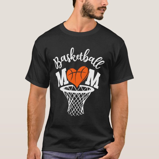 Basketball Mamma Novelty Distress Mor T Shirt (Framsida)
