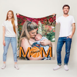 Basketball Mamma Photo Fleece Blanket