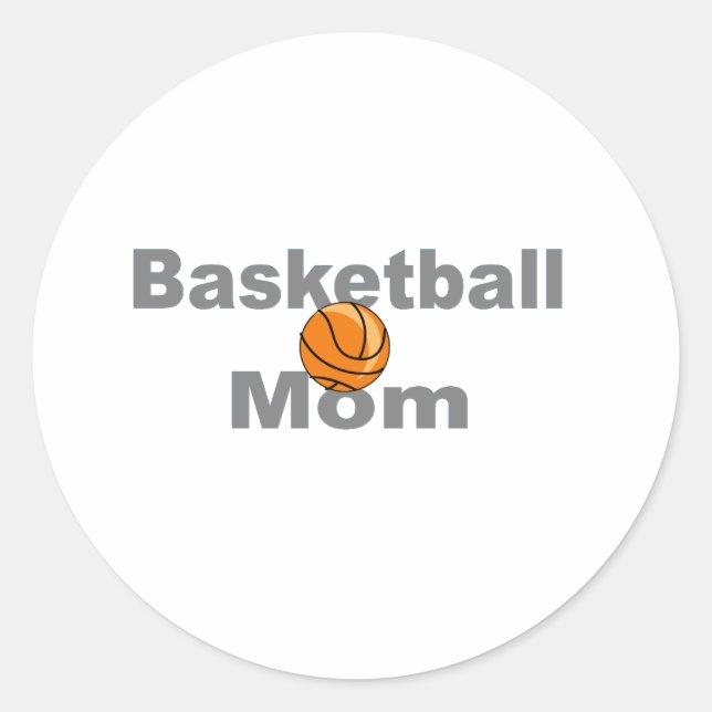 BasketBall Mamma Runt Klistermärke (Framsida)