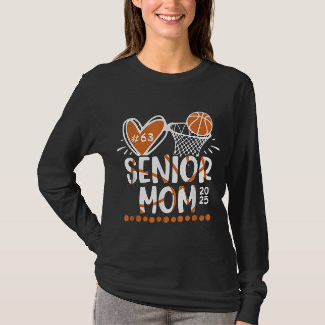 Basketball Mamma Shirt Mamma Spame Day Outfit Mor T Shirt (Framsida)