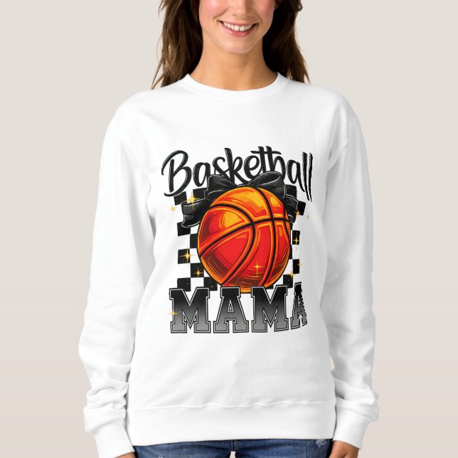 Basketball Mamma Shirt med Bow Graphic - Idrotten  T Shirt (Framsida)