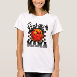 Basketball Mamma Shirt med Bow Graphic - Idrotten  T Shirt