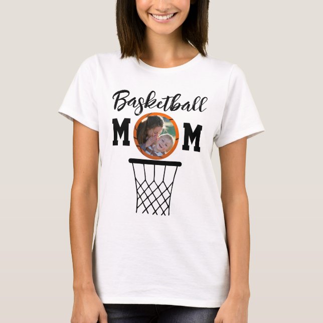 Basketball MAMMA-skjorta med foto T Shirt (Framsida)