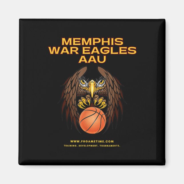 Basketball Memphis Krig Eagles Aau Magnet (Framsidan)