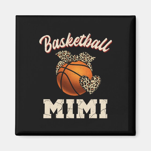 Basketball Mimi Bandana Leopard Heart Fläkt Mor" Magnet (Framsidan)