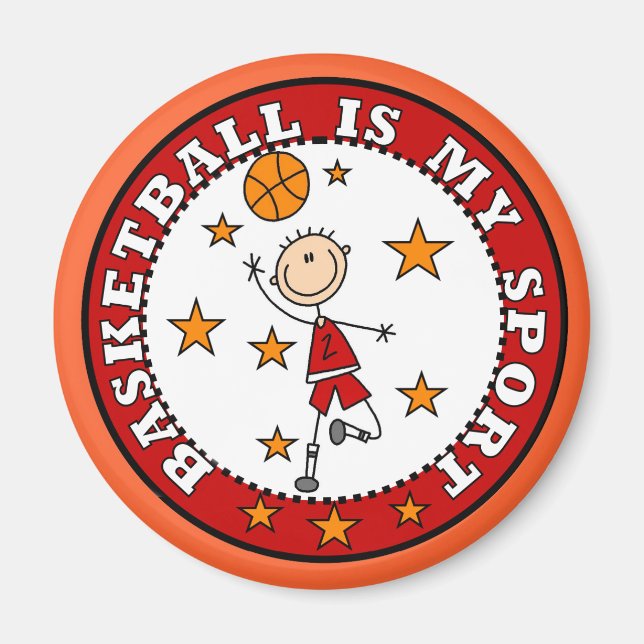 Basketball Mina sportskjortor och -gåvor Magnet (Framsidan)
