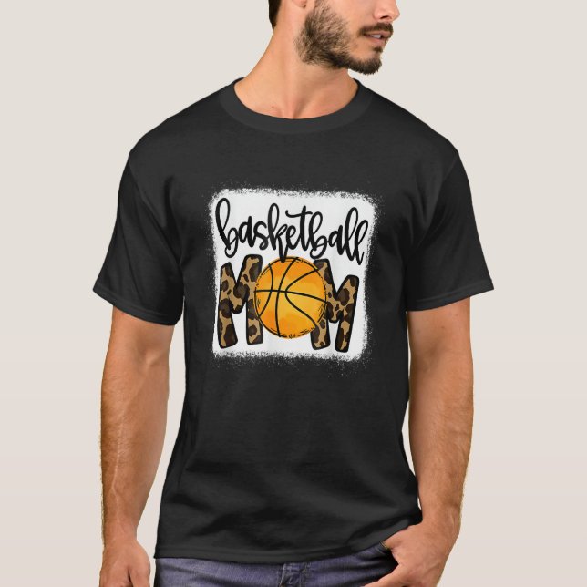 Basketball Mom Leopard Basketball Mama Game Day Ba T Shirt (Framsida)