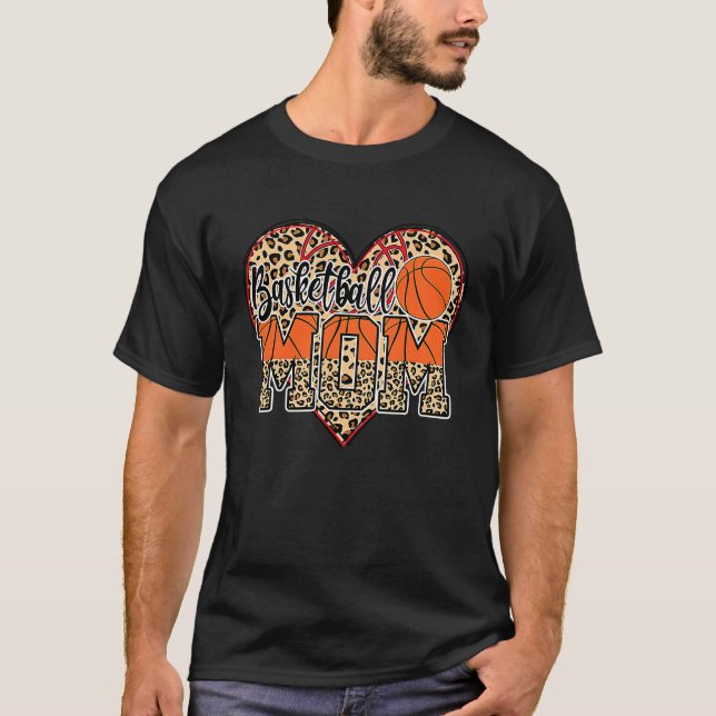 Basketball Mom Leopard Senior 2023 Graduation Moth T Shirt (Framsida)