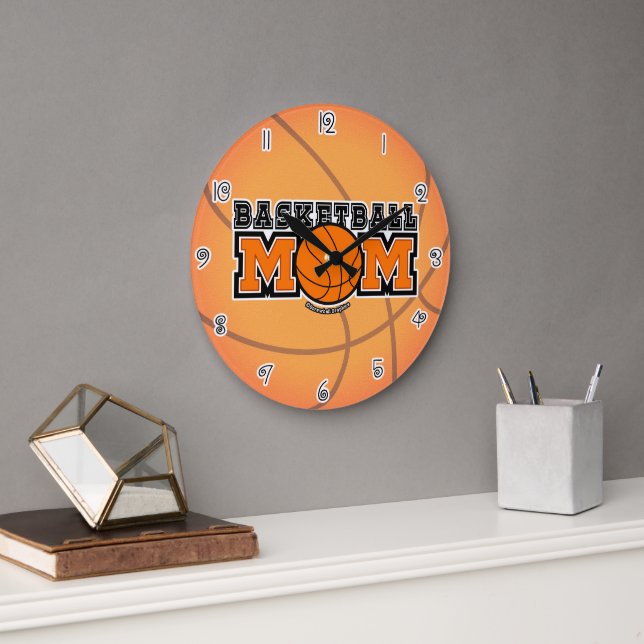 Basketball Mom Screwball Graphics Stor Klocka (Kontor)