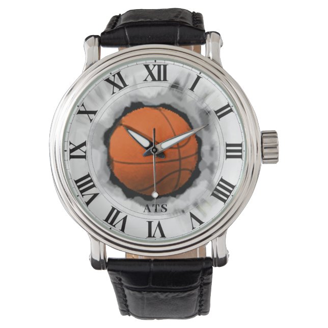 Basketball Monogrammed Armbandsur (Framsida)