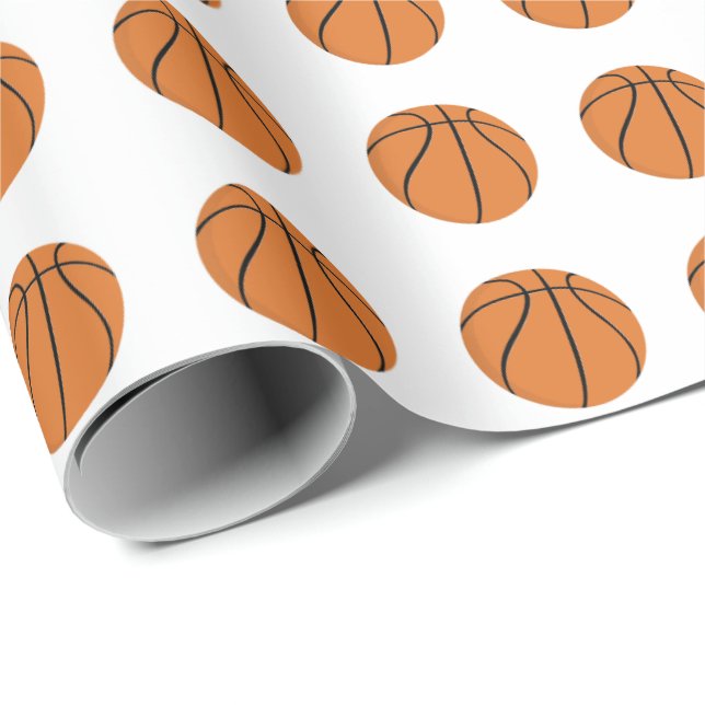 Basketball Mönster | Bakgrund Färg Presentpapper (Rullad Hörn)