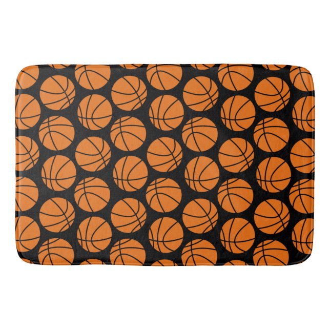 Basketball Mönster Bath Mat Badrumsmatta (Framsidan)