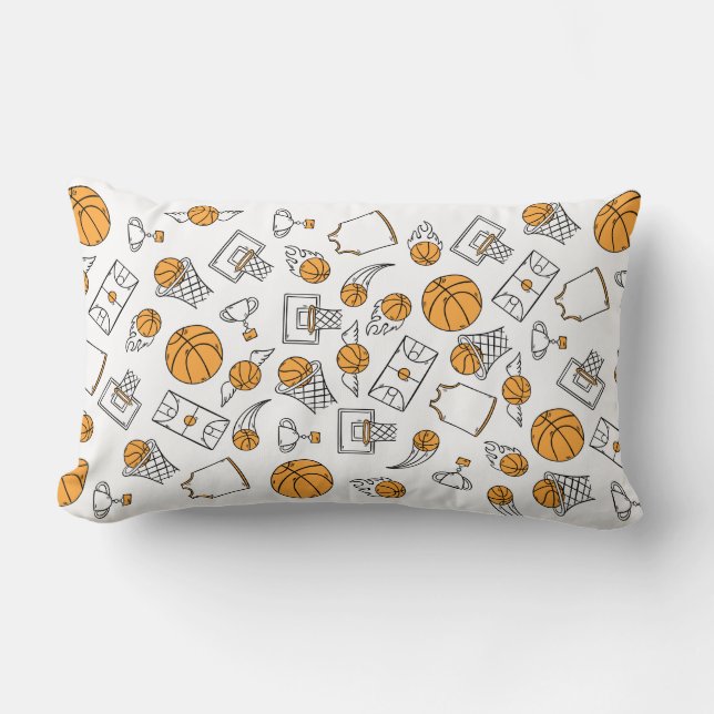 Basketball Mönster dekorativ kudde (Framsida)
