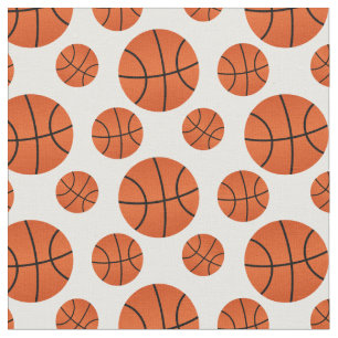 Basketball Mönster White Background Tyg