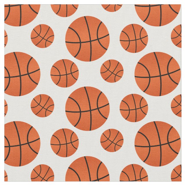 Basketball Mönster White Background Tyg (Närbild)