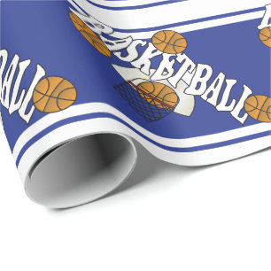 Basketball Mörk blått och White Rand Presentpapper