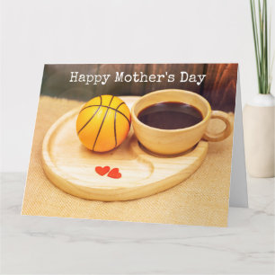 Basketball Mors dag med kopp på kaffe till mamma Kort