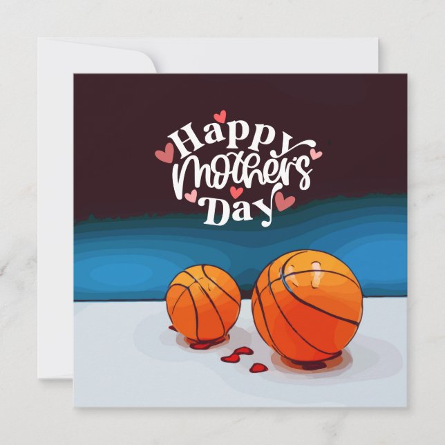 Basketball Mors dag till mamma med kärlek-rött hjä Kort (Framsida)