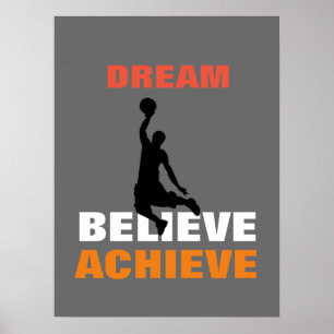 Basketball Motivational Dream tror på att uppnå Poster