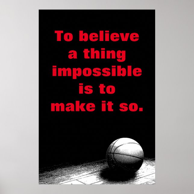 Basketball Motivational Inspirational Tro Poster (Framsidan)