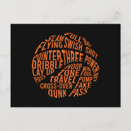 Basketball Motivational Ord Cloud Art Vykort