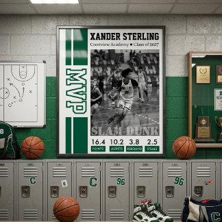 Basketball MVP spelarfoto Poster