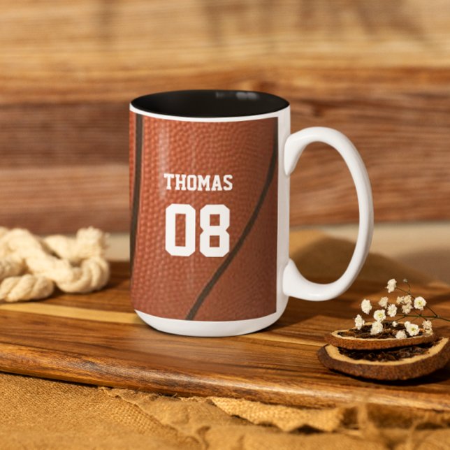 Basketball Namn och Number Personlig Två-Tonad Mugg (Skapare uppladdad)