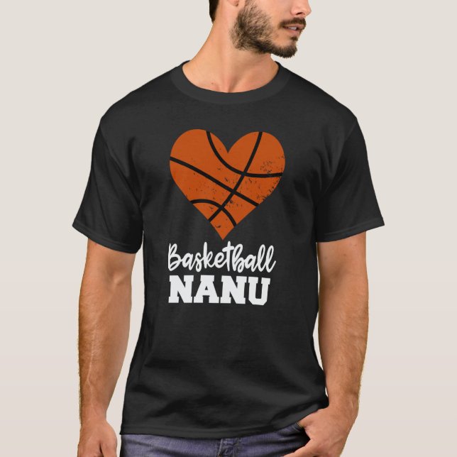 Basketball Nanu Basketball Heart Grandma Nanu T Shirt (Framsida)