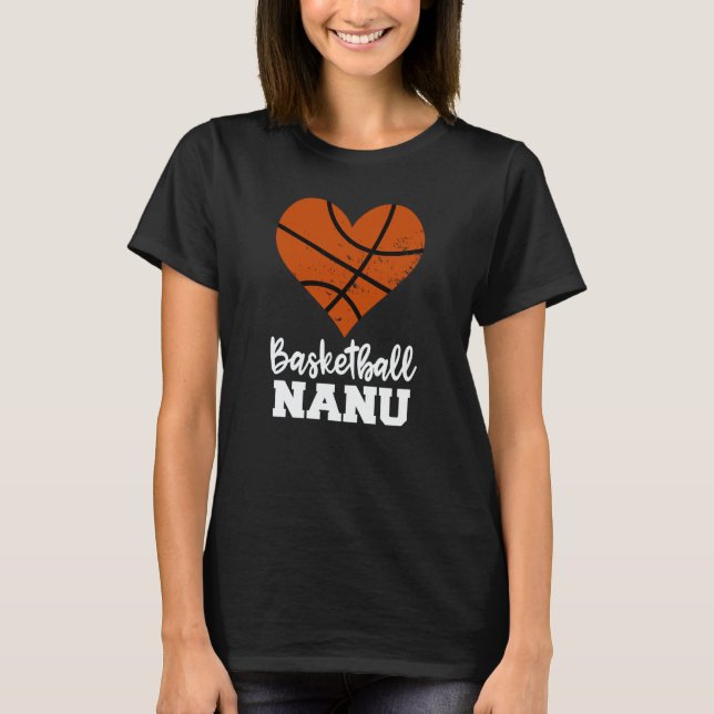 Basketball Nanu Basketball Heart Grandma Nanu T Shirt (Framsida)