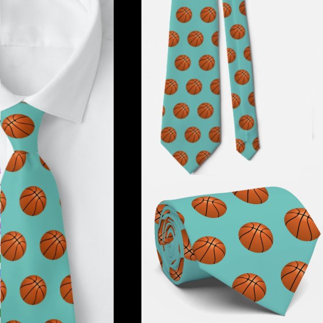 Basketball Neck Tie - Avslappnad Sports Necktie Slips (Skapare uppladdad)