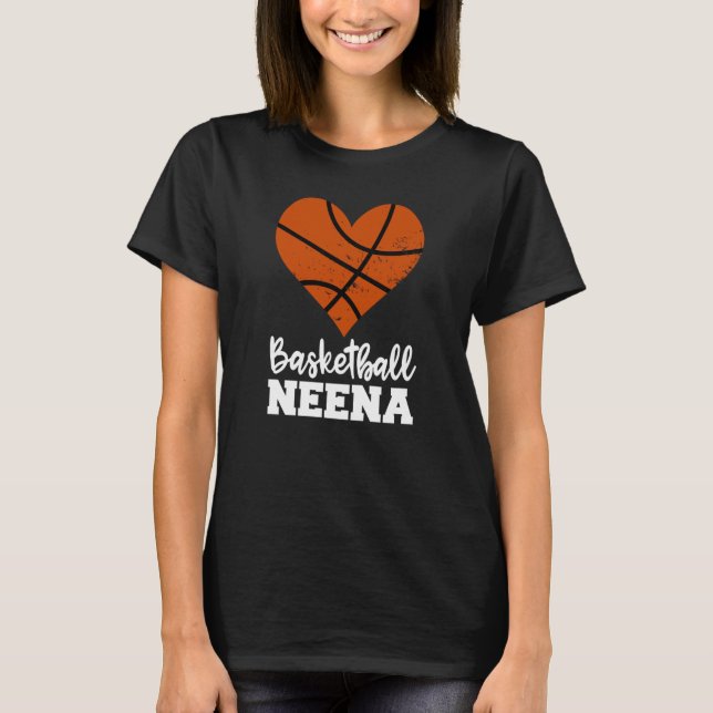 Basketball Neena Basketball Heart Grandma Neena T Shirt (Framsida)