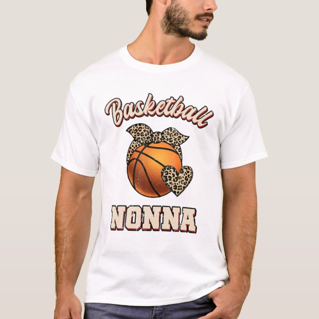 Basketball Nonna Bandana Leopard T Shirt (Framsida)