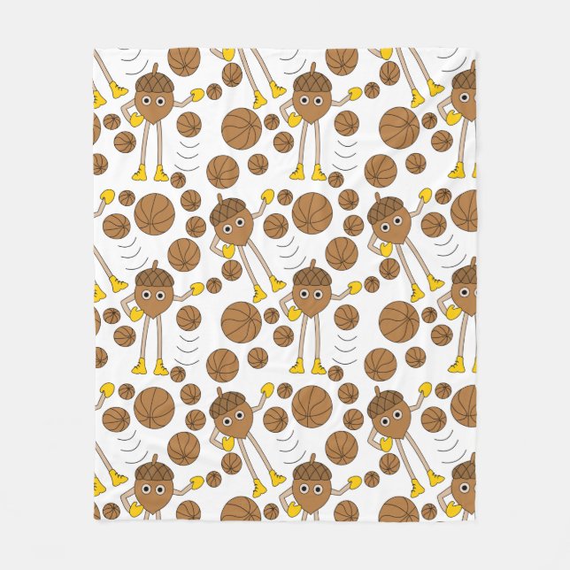 Basketball Nöt Mönster Fleece Blanket (Framsidan)