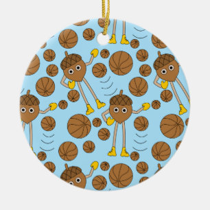 Basketball Nöt Mönster Julgransprydnad Keramik