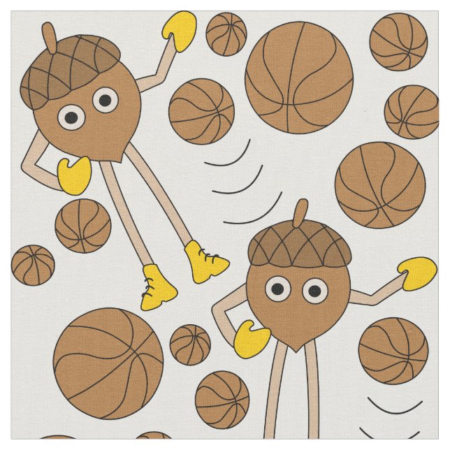 Basketball Nöt Mönster Tyg (Närbild)