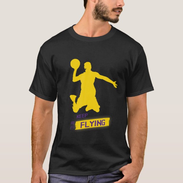 Basketball Novelty Slam dunk Jump Player Behålla F T Shirt (Framsida)