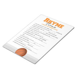 Basketball Nursery Rhyme Baby Shower Game Pack Anteckningsblock