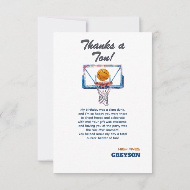 Basketball nybörjare  tack kort (Framsida)