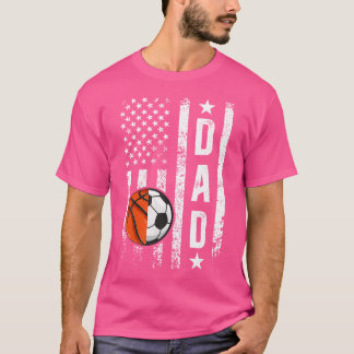 Basketball Ocer Pappa Us Flagga Fotboll Fa T Shirt