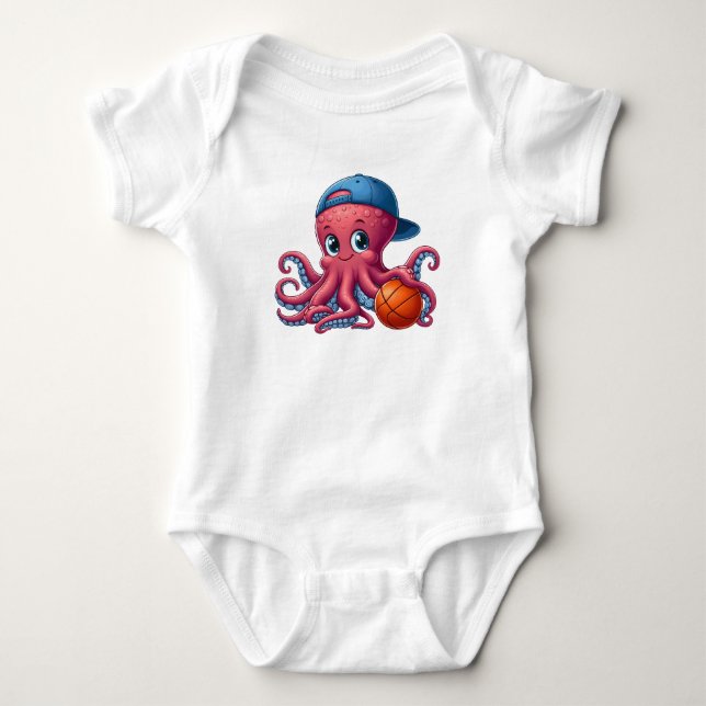 Basketball Octopus T Shirt (Framsida)