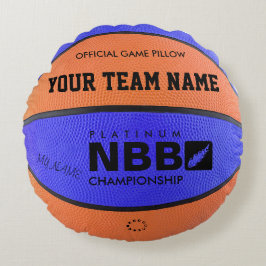 BASKETBALL OFFICIELL GAME PILLOW Blue D Original Rund Kudde