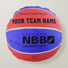 BASKETBALL OFFICIELL GAME PILLOW Blue D Red wl Rund Kudde
