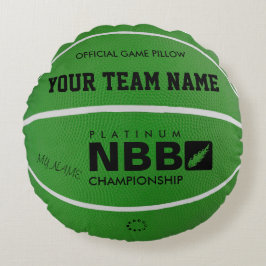 BASKETBALL OFFICIELL GAME PILLOW Grönt D wl Rund Kudde