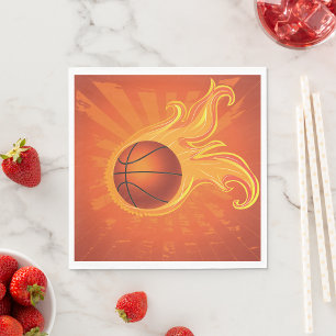 Basketball on Fire Napkins Pappersservett