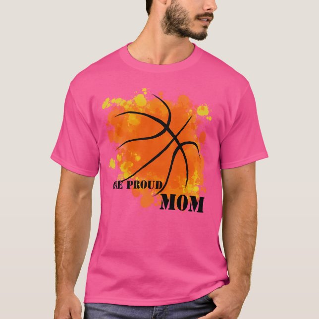 Basketball-one Proud Mamma-Orange T Shirt (Framsida)